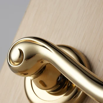 Šiuolaikinės Mados Deluxe Aukštos kokybės aukso PVD vidaus duris užrakinti, aukso miegamasis tyrimą, rankena, spyna, ramus padalinta projekto lock