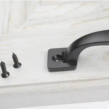 Šiuolaikinės paprasta matinė juoda atsiskleisti įdiegti baldų rankenėlės juodos virtuvės spintoje cupborad durų rankenos išsitraukia 