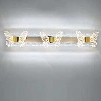 Šiuolaikinės skaidraus plastiko burbulas drugelis LED Vonios Sienelės Veidrodis lempos Priekinės sienos žibintai Anti-rūko vandentiekis Kabineto Sienos Sconce