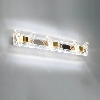 Šiuolaikinės skaidraus plastiko burbulas drugelis LED Vonios Sienelės Veidrodis lempos Priekinės sienos žibintai Anti-rūko vandentiekis Kabineto Sienos Sconce