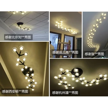 šiuolaikinės Slyvų lubų liustra apšvietimo gėlių Aliuminio lydinio, valgomasis, kambariai LED šviestuvai Viešbučio restoranas miegamasis