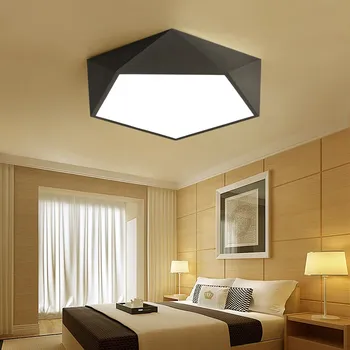 Šiuolaikinės trumpa kūrybos diamond black geležies lubų šviesos šviestuvas namų deco kambarį akrilo LED nuotolinio valdymo lubų lempa