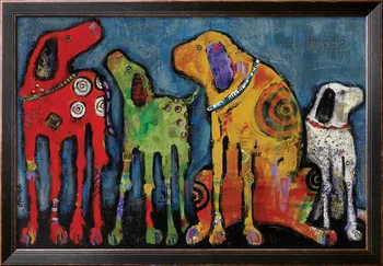 Šunys tapybos Geriausiais Draugais abstraktaus meno gyvūnų sienų tapyba už namų dekoro rankų darbo, Aukštos kokybės
