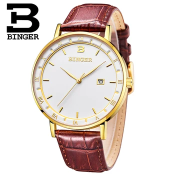 Šveicarija BINGER Vyrų Laikrodžiai Prabangos Prekės ženklo Žiūrėti Vyrų Kvarco reloj hombre Japonijoje Miyota Judėjimo Vandeniui Laikrodžius B2001M-3