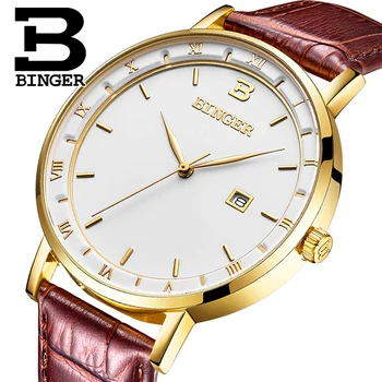 Šveicarija BINGER Vyrų Laikrodžiai Prabangos Prekės ženklo Žiūrėti Vyrų Kvarco reloj hombre Japonijoje Miyota Judėjimo Vandeniui Laikrodžius B2001M-3