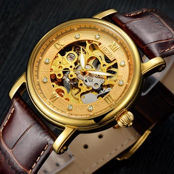 Šveicarija Nesun Skeletas Žiūrėti Vyrų Prabangos Prekės Automatinė Savarankiškai Vėjo vyriški Laikrodžiai Sapphire Kristalas atsparus Vandeniui laikrodis N9501-6