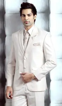 Šviesiai pilka jaunikis suknelė užsakymą 2018 užsakymą vestuvių kostiumas vyro kostiumas jaunikis kostiumą,vyrų kostiumas striukė, kelnės(švarkas + kelnės + kaklaraištis)