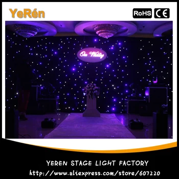 Šviesos Užuolaidos Vestuvių Fonas LED Star Audinio, Etapas Fono Medžiaga 3*6Meters Balta ir Mėlyna Spalva