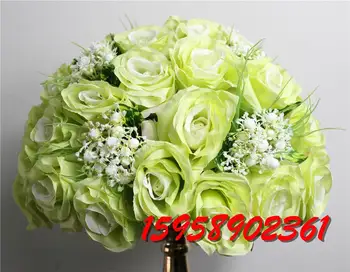 žalia 2016 stiliaus 10vnt/daug vestuvių kelių sukelti dirbtinės vestuvių stalo gėlių centras gėlių kamuolys apdaila