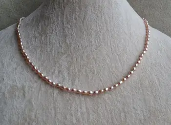 Žavinga Perlų juvelyrinių dirbinių , Gėlių mergaičių Mažų Perlų Vėrinį,3-5mm Levandų Perlų Karoliai,Maža Perlas.Draugei Dovana