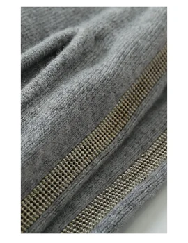 Žiemos Vilnonių ir Kašmyro Megztinių šiltas Kombinezonas duobute kokybės Aksomo Megztinis + Mink Kašmyro Kelnės Laisvalaikio Dviejų dalių wj1571